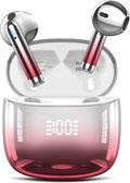 Wireless Earbuds, Bluetooth Headphones 48H Playtime Ear Buds with LED Power Display, IPX7 Waterproof Bluetooth 5.4 Earphones in-Ear Earbuds with 4 Mic for Android iOS Cell Phone Laptop, Red