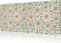 Mouse Pad Large Boho with Daisy Flowers Non-Slip Gaming Desk Mat with Stitched Edge Laptop Keyboard Desk Pad for Work Home Gaming (35.4 x 15.7 Inches)