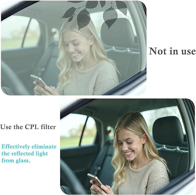 CPL Polarizer Filter, Phone Lens, 52mm Clip-on Polarizing, for iPhone 17 16 15 14 13 12 11 Pro/Pro Max Samsung BLU, Motorola, Xiaomi .Eliminate Reflections and Increase Saturation.