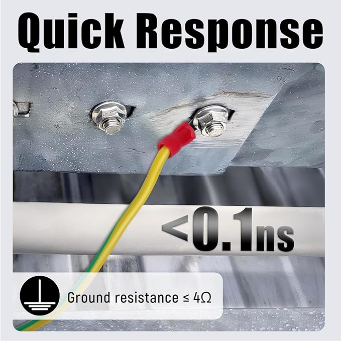 Ethernet Surge Protector Gigabit, Ethernet Lightning Arrestor PoE++ 802.3af/at/bt-RJ45 Lightning Suppressor-SPD with PTC/Gas Discharge Tube/Mounting Flange-1000Mbps,1Pack