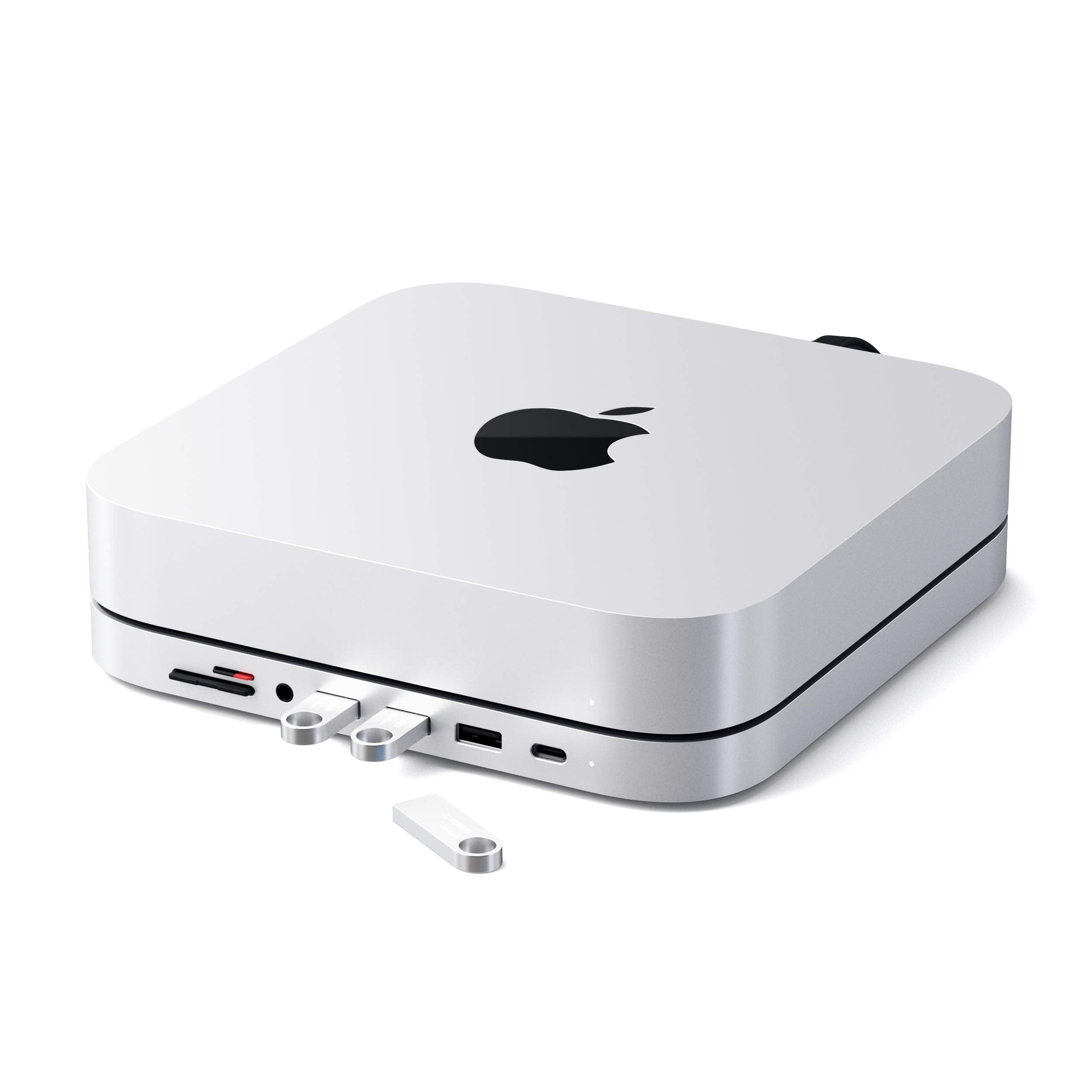 Satechi Aluminum Stand & Hub for Mac mini, USB 3.0 & Headphone Jack, Silver