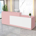 Reception Desk with Counter Modern Checkout Counter with Lockable Drawer Keyboard Tray Receptionist Desk for Office Salon Reception Table T Right 55inch/140cm