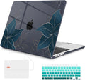 Mektron Compatible with M4 MacBook Air 15 inch Case 2025 A3241 2024 2023 M3 A3114 A2941 M2 Liquid Retina Display Touch ID, Plastic Hard Case & Keyboard Skin & Screen Protector - Floral C348