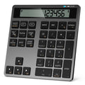 Rechargeable Wireless Number Pad for Laptop, 34 Keys Numeric Keypad with Dual Bluetooth & Display, 2-in-1 Numpad and Calculator, Slim Portable Number Pad Keyboard for Windows, Mac, PC, Tablet