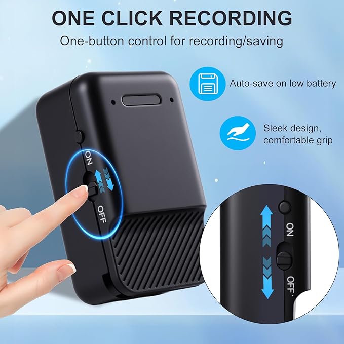 Mini Voice Recorder,64GB Magnetic Voice Activated Recorder with AI Noise Cancellation,72H Battery Life, USB-C Portable Recording Device for Car,Lectures,Meetings,Interviews (2025 Upgrade)