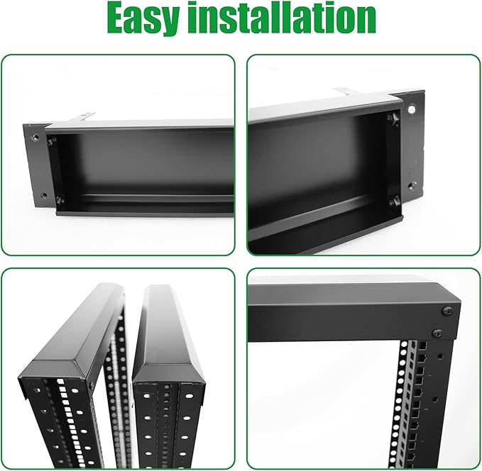 42U Server Rack/4-Post 19in Network Rack/Open Frame Rack with Wheels, Heavy-Duty Frame Cabinet/Adjustable Depth 15.75-13.75in GLOBALRACK，(4POST-600-42U)