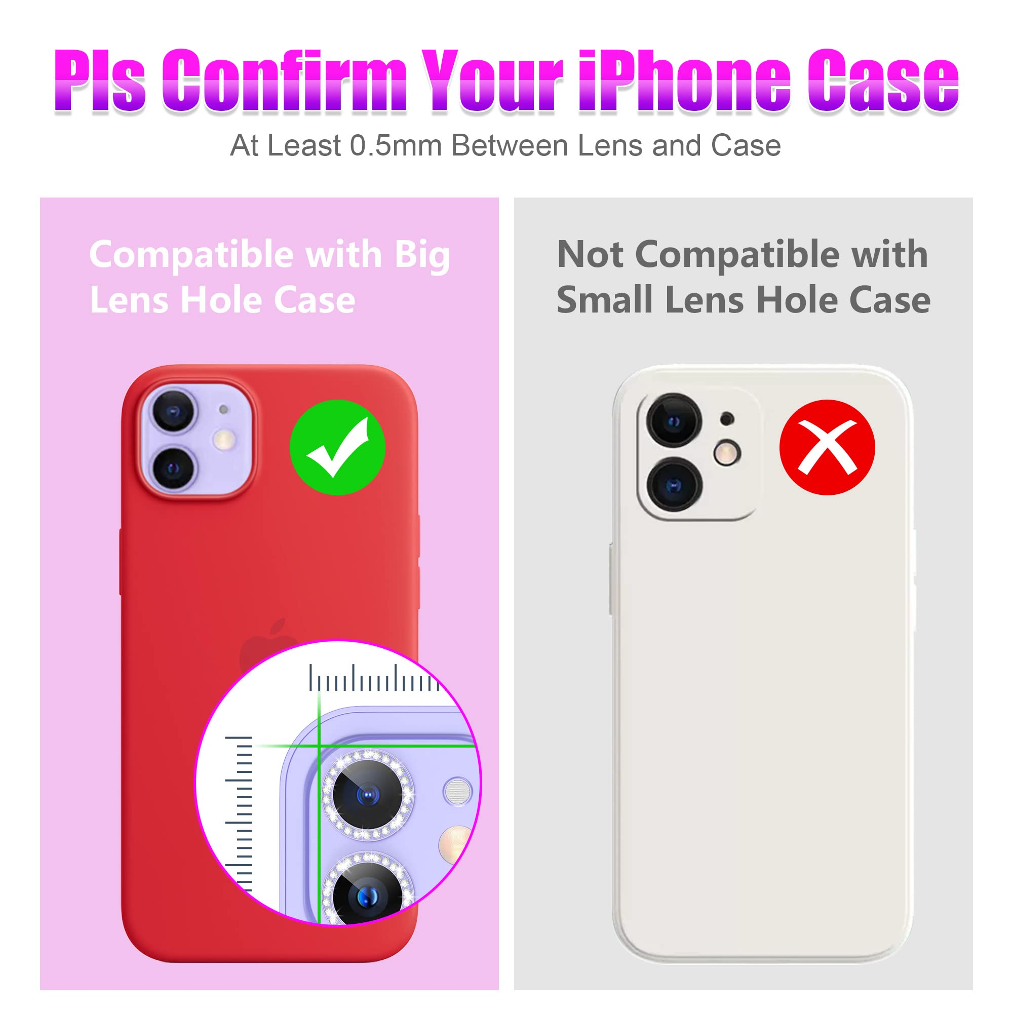 AGVEE 3+3 6 Pack for iPhone 12 & Mini & Pro Camera Lens Protector Cover