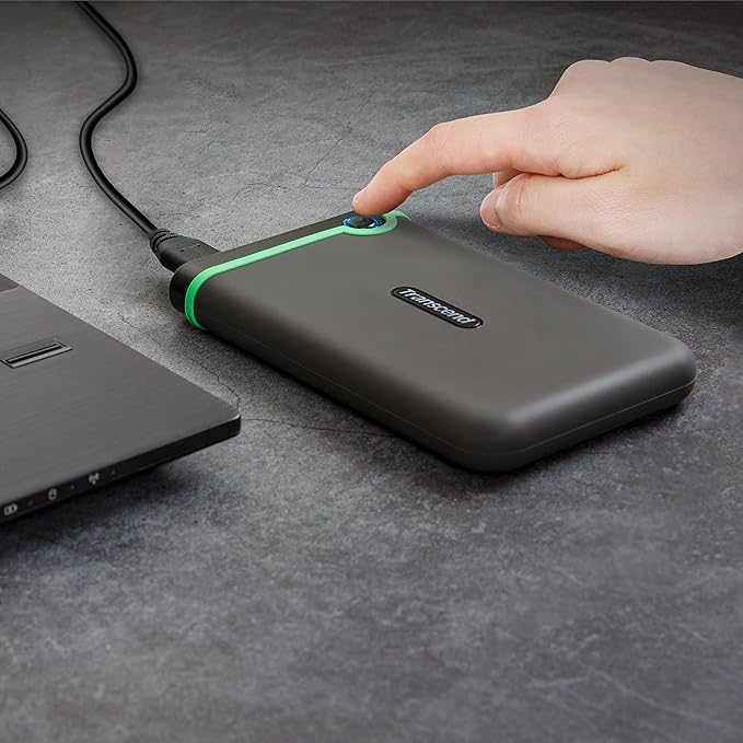 Transcend 1TB USB 3.1 Gen 1 StoreJet 25M3S SJ25M3S Rugged External Hard Drive TS1TSJ25M3S,Grey