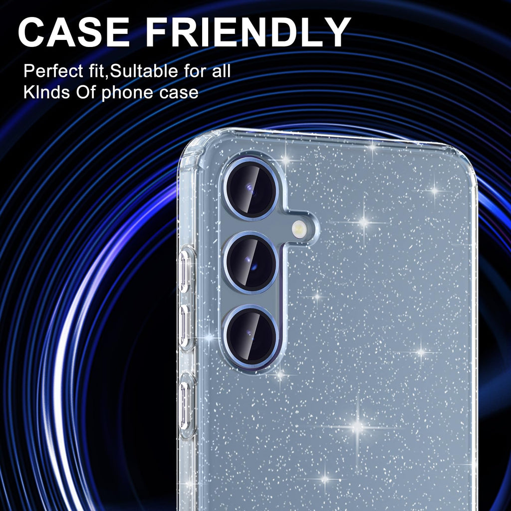 Avocase for Samsung Galaxy S25 Plus Camera Lens Protector, Individual Metal Ring Tempered Glass Lens Cover, [Strong Adsorption] Scratch Resistant Ultra-Thin HD Clear Lens Cover, 1 Set-Blue