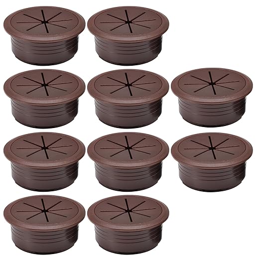 10 Pcs Desk Grommet 2" / 50 mm, Desk Hole Cover for Cables Coffee, Cable Grommet ABS Plastic, Desk Hole Grommet for Home & Office Pc, Detachable Cable Cord Organizer