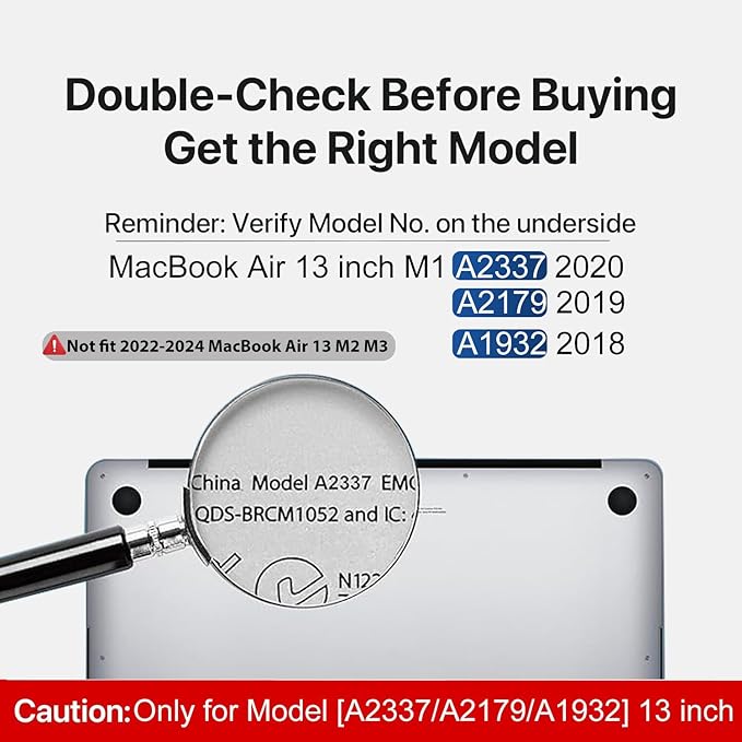 CISSOOK Compatible with MacBook Air 13 inch Case 2021, 2020-2018 Release M1 Chip A2337 A2179 A1932 Retina Display + Touch ID, Plastic Hard Shell &Keyboard Cover& Screen Protector, Muti-Color Painting