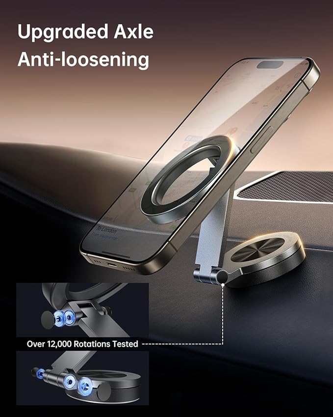 SYNCWIRE for MagSafe Car Mount - [360° Rotation] Magnetic Phone Holder for Car, Adjustable Metal Arm, Ultra Magnet, Car Magnet Phone Mount for Dashboard, Fit for iPhone 16 15 14 13 Pro Max &All Phones