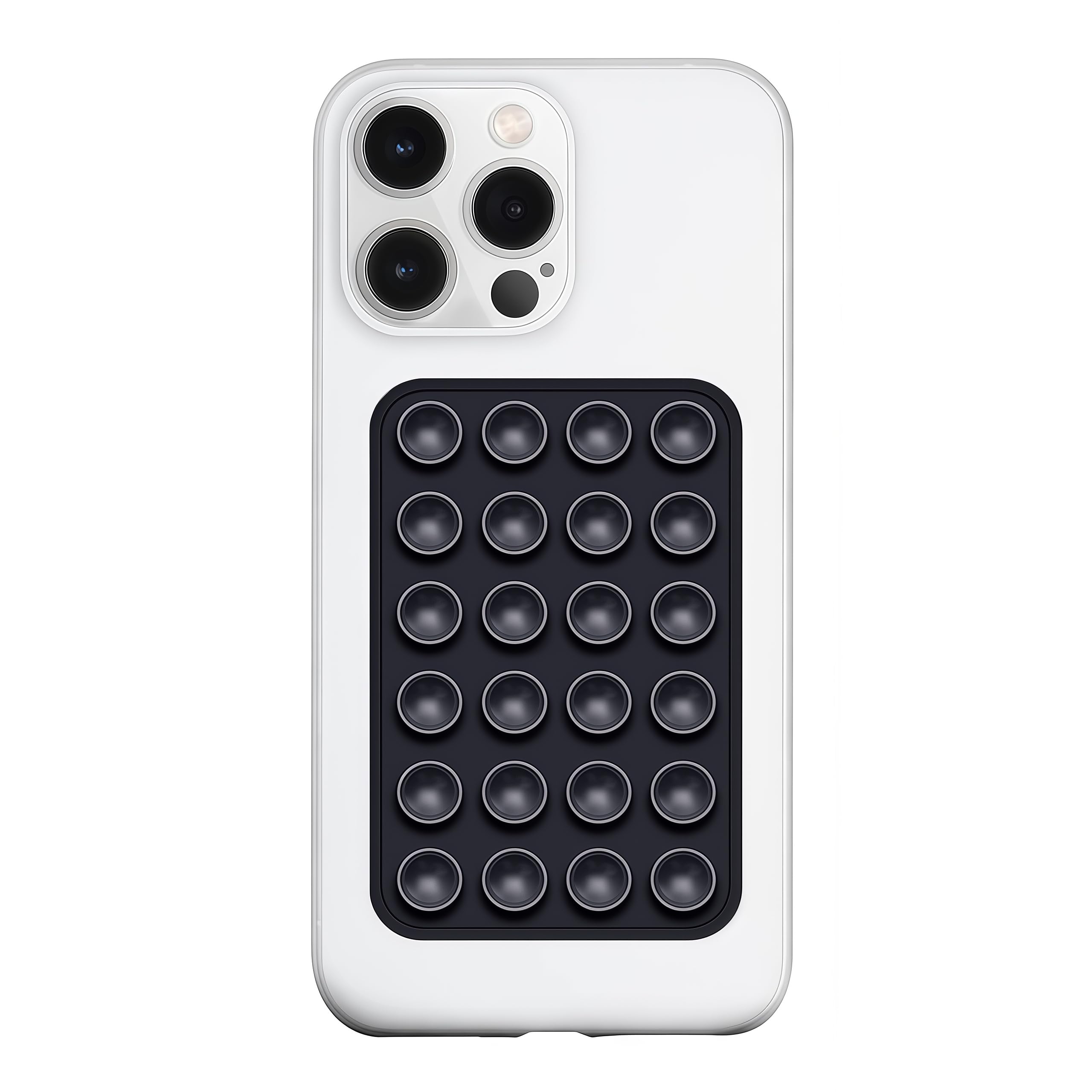 LvShuLiangPin Anteel Silicone Suction Phone Case Mount, Silicon Adhesive Phone Accessory for Smartphones, Hands-Free Mirror Shower Phone Holder for Selfies, Tiktok Videos (Black)
