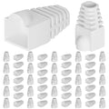 CableGeeker 100-Pack Cat6 / Cat5e RJ45 Strain Relief Boots, RJ45 Boot, Cat 6 Boot, Cat6 Ethernet Boots, Suitable for 6.5mm(0.26in) Ethernet Cables (Round-Press White)
