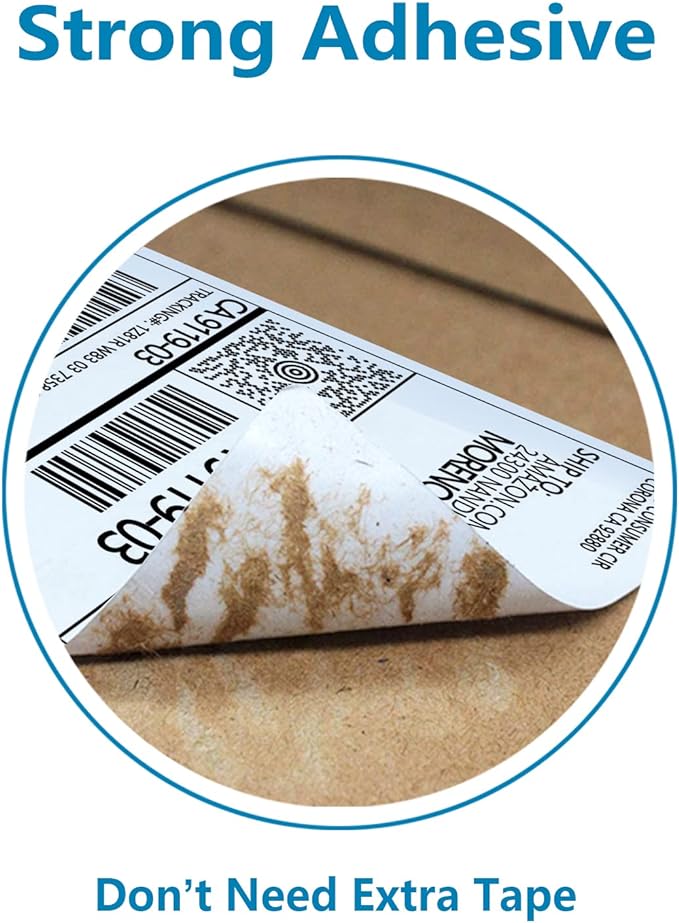 JADENS Thermal Labels 4x6-500 Labels, Compatible with Rollo, Brother, Zebra and Most Thermal Printer, Perforated, Commercial Grade, Doesn't Compatible with Dymo