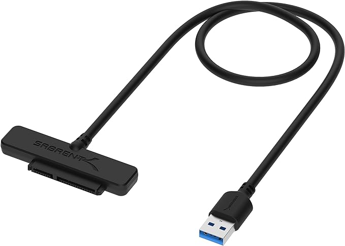 SABRENT SATA to USB Cable - USB 3.0 to 2.5” SATA I/II/III Hard Drive Adapter - External Converter for SSD/HDD Data Transfer (EC-SSHD)