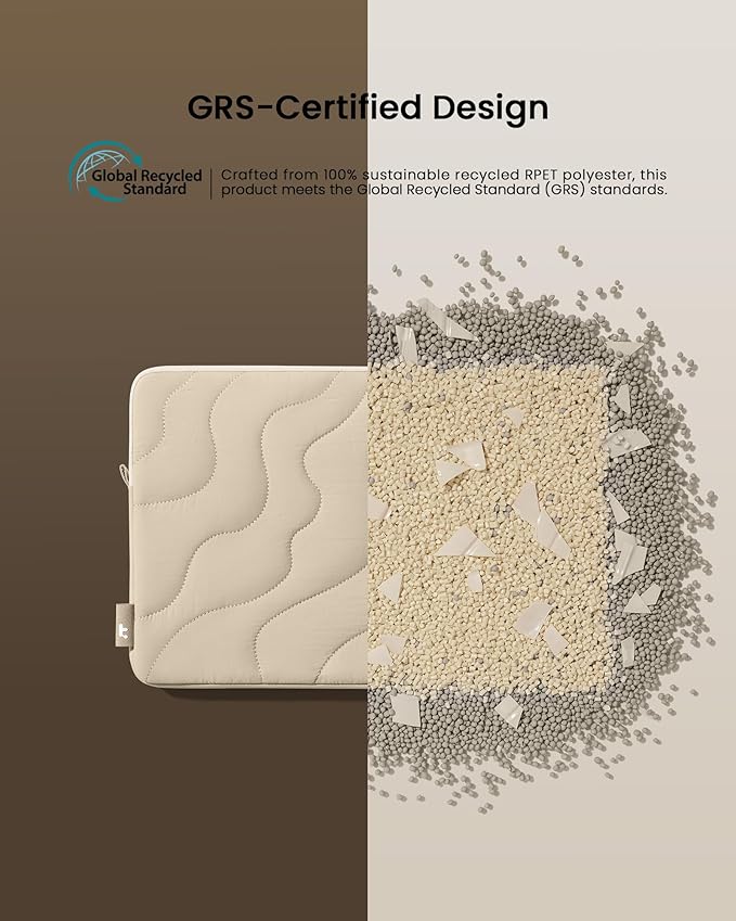 tomtoc 360 Protective Puffy Laptop Sleeve for 13-inch MacBook Air M4(2025)/M3/M2/M1 A3240 A3113, MacBook Pro M2/M1, iPad Air (M3/M2)/Pro M4, Quilted Soft Puffer Bag for 13-inch Surface Pro Copilot+PC