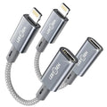 2 Pack 27W USB C to Lightning Cable Adapter, PD Fast Charging & Data Transfer, Type C Female to Lightning Male Charger Converter Cord for iPhone 14/13/12/11,iPad, Airpods,Not for Audio/Headphone/OTG