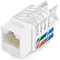 Everest 45° Angled RJ45 Cat6 Keystone Jacks 10-Pack in White - Slim Profile Female RJ45 Connectors - Cat 6 Keystone Jack - Compatible with 45° Angled Speed Termination Tool - 45Term (B0BL3GS7ZY)