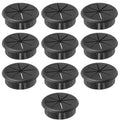 2-3/8" Black Desk Grommet, JTemgle Flexible Cable Grommet Rubber Cable Hole Cover Wire Organizer Caps Desktop Cord Management for Home Office TV Stands Tabletops, 10 Pieces