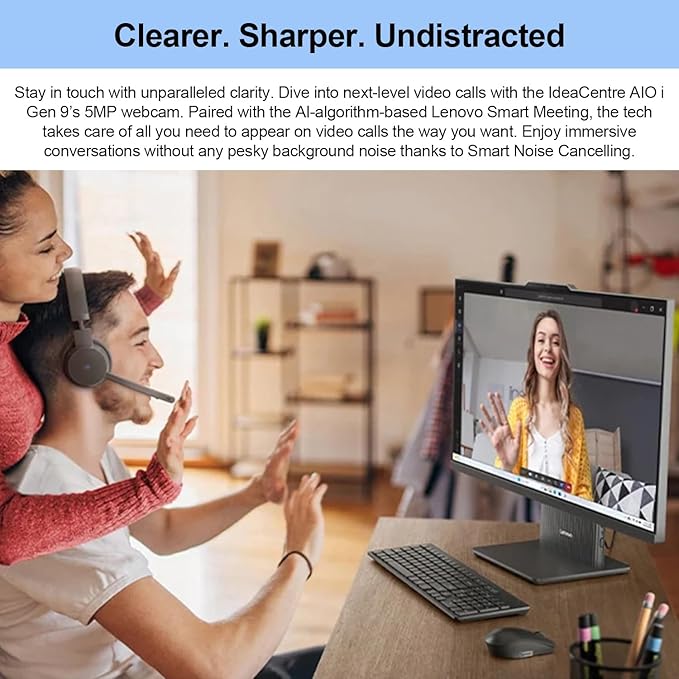 Lenovo 2024 IdeaCentre I Business All-in-One, 27" FHD Touchscreen 100Hz, Intel Core i5-13420H, 32GB DDR5 RAM, 1TB SSD, Wireless Charging Base, Wireless KB & Mouse, Wi-Fi 6, Windows 11 Pro, Grey
