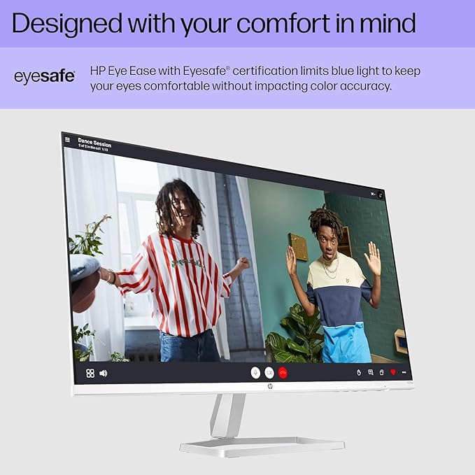 HP Series 5 527sa Monitor with Speakers (Replaces M27fwa) 27" 100Hz IPS FHD 99% sRGB 300 Nits Display, Adjustable Tilt, Flicker-Free, Anti-Glare, White/Silver w/DKZ USB Port Expander