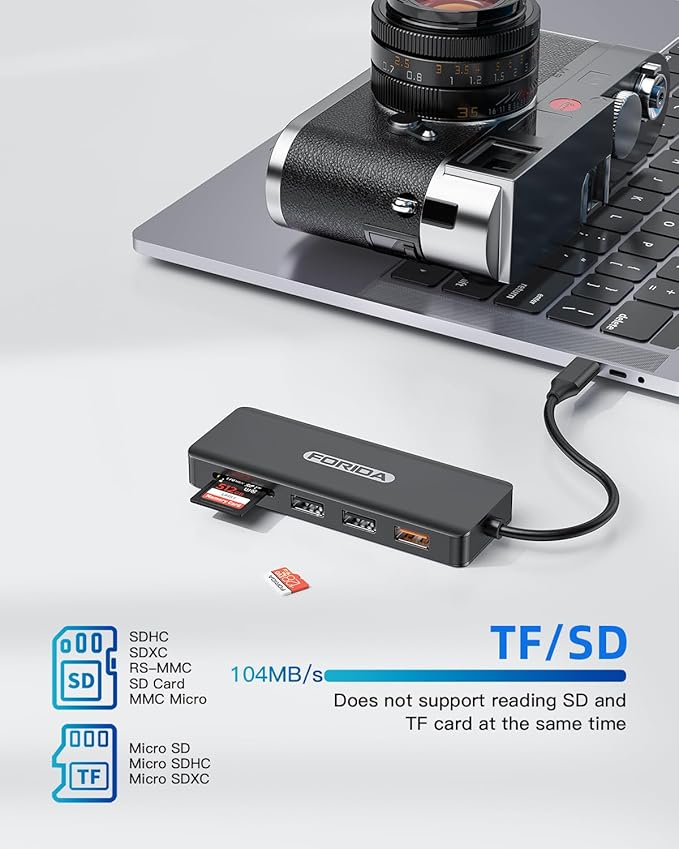USB C Hub, 7 Ports USB C MultiPort Adapter for MacBook Pro/Air, Type C to HDMI Dongle with 4K HDMI, 1 USB 3.2 Up to 10Gbps, 2 USB 2.0, 100W PD, SD/TF for iPhone 15/16 and Other Type C Devices