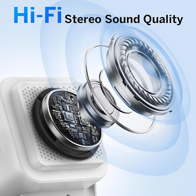 Wireless Induction Speaker 5-in-1 Bluetooth Speaker with Phone Stand,Stereo Sound, 3500mAh Rechargeable, 8 RGB Ambient Light, 360° Adjustable Holder for iPhone/Android/iPad,Gifts for Men Women (White)
