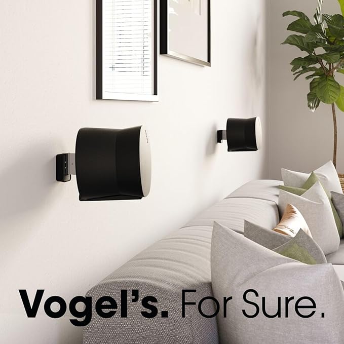 Vogel's SWM 4131 Speaker Wall Bracket for Sonos ERA 300, Max. 11 lbs (5 kg), Tiltable -30º/+30º, Swivels up to 60º (Left/Right), Black, 1 Bracket