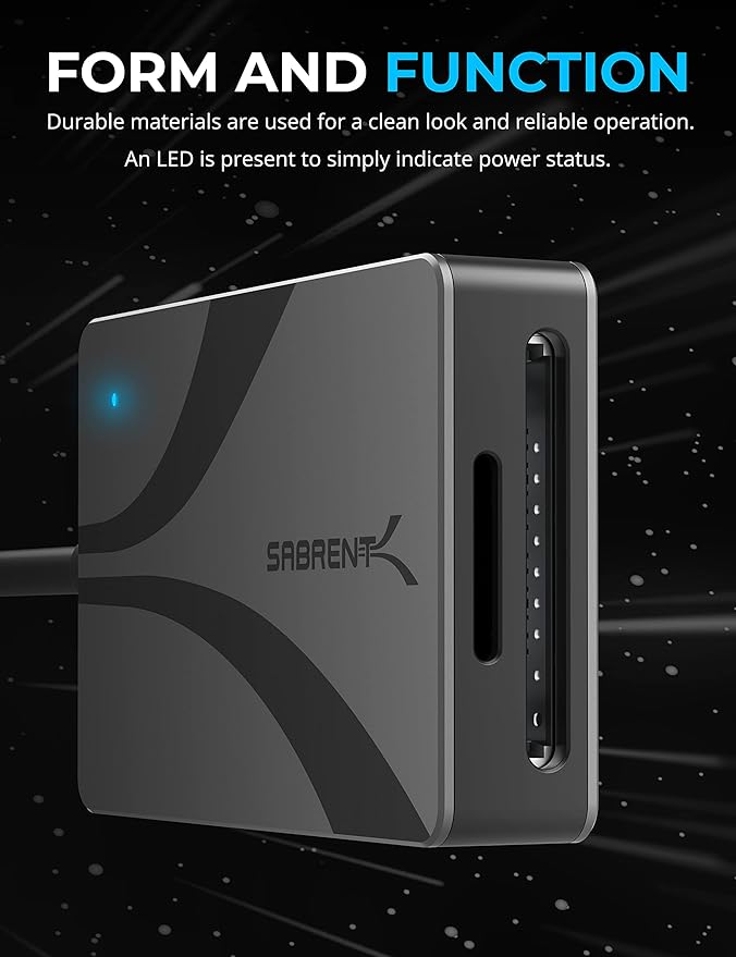 SABRENT USB Type-C Card Reader, Dual-Slot UHS-II SDXC and microSDXC SD 4.0 (CR-CSDM)