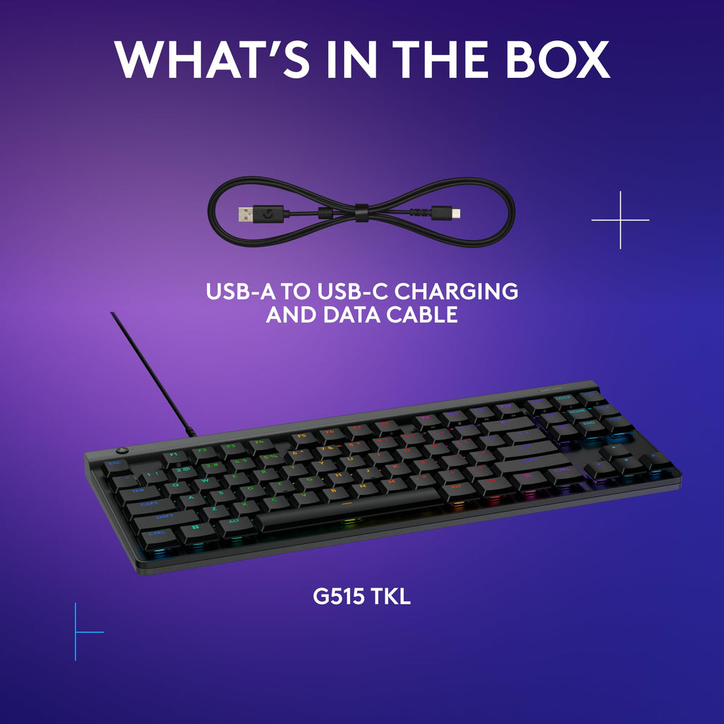 Logitech G515 TKL Gaming Keyboard (Tactile) - Black