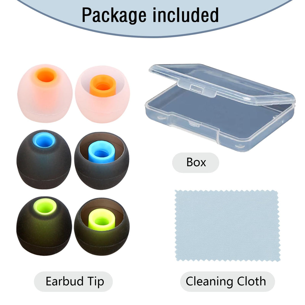 MMYQXI Silicone Replacement Earbud Tips Ear Tips Fit for in-Ear Headphones (Inner Hole 3.8mm -5.1mm) Earbud Replacement Tips 9 Pairs