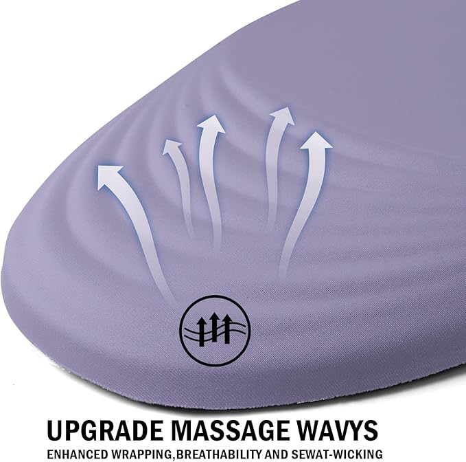 Ergonomic Mouse Pad with Wrist Rest Support,Mousepad Relief Carpal Tunnel Pain, Entire Memory Foam Mouse Pad with Non-Slip PU Base, Wireless Mouse Pad, Purple