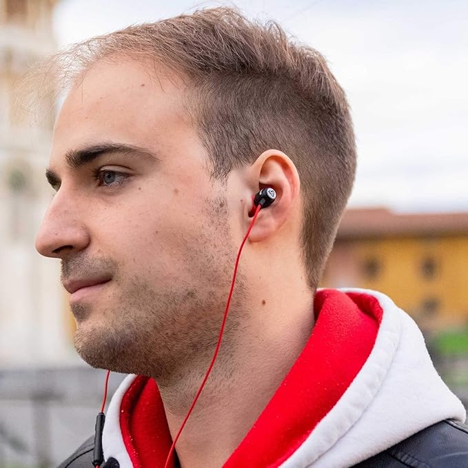 LUDOS Clamor USB C Headphones for iPhone 16 15 Pro Max Plus iPad Pro, 5 Years Warranty, USB-C Earbuds for Samsung Galaxy S24 S23 Ultra S22 S21 FE S20 A55 A54 A53, USB Type C Earphones - Red