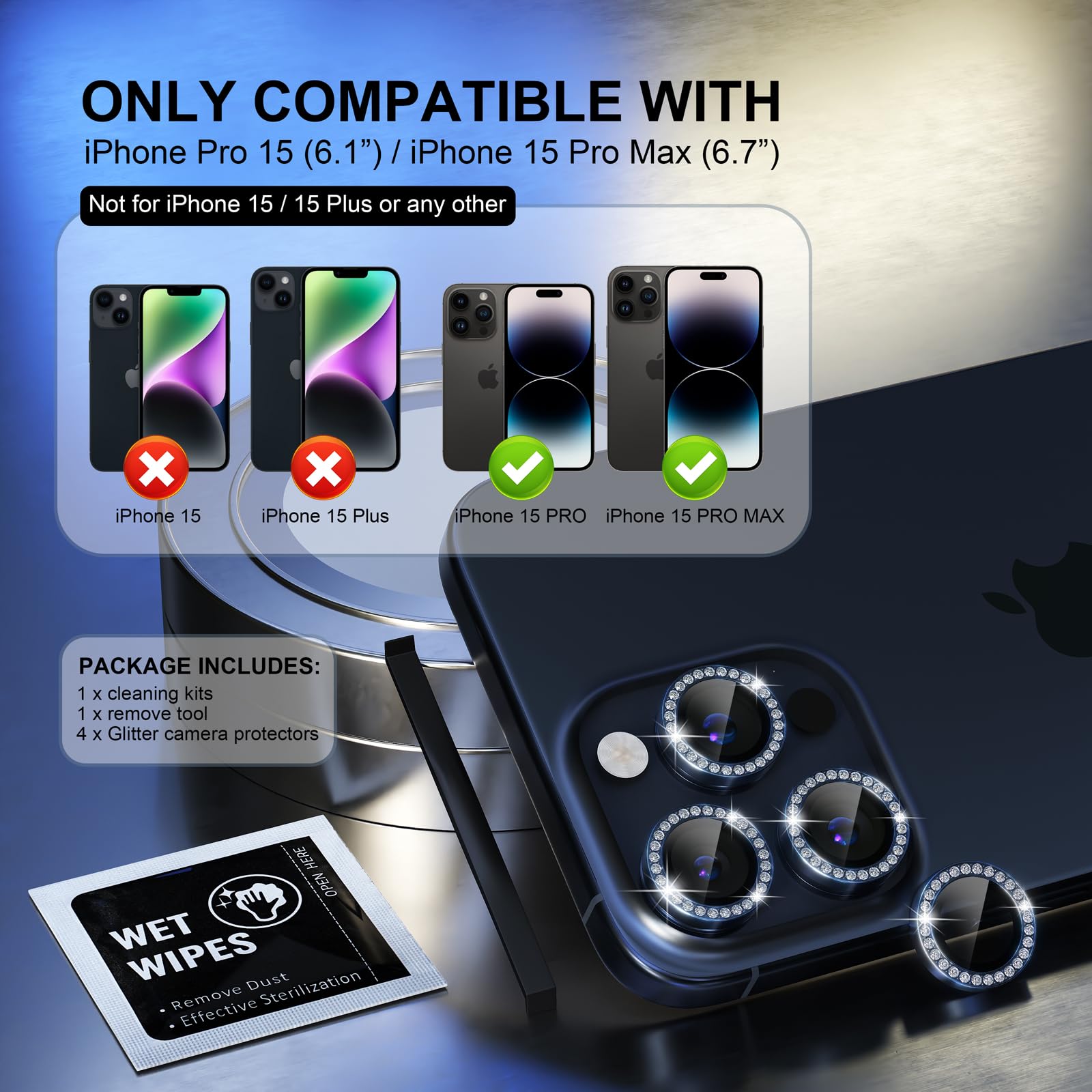 Choiche for iPhone 15 Pro/iPhone 15 Pro Max Camera Lens Protector