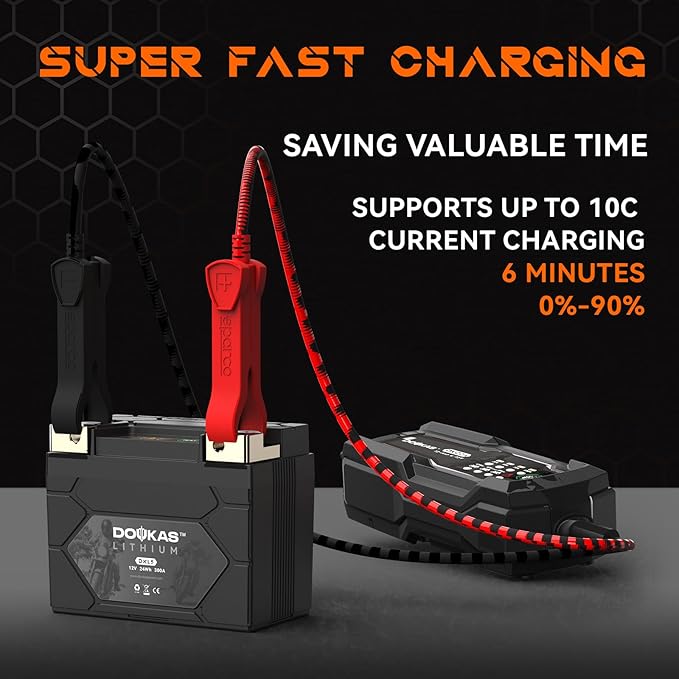 DKL5 300A LiFePO4 Motorcycle Lithium Battery, 12V 2Ah Powersports Battery, Compatible Jet Ski, Quad, Scooter, Generator Battery, Snowmobile