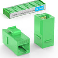 CAT6 RJ45 Keystone Coupler (24 Pack), Cat6 Keystone Jack Female to Female, Cat 6 Inline Keystone Jacks for Wall Plate & Patch Panel, RJ45 Ethernet Coupler Green