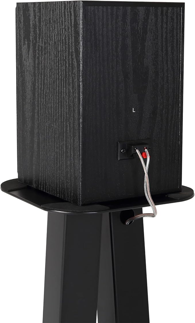 EXIMUS One Pair Fixed Height Universal Speaker Floor Stands - Black - 600 Series