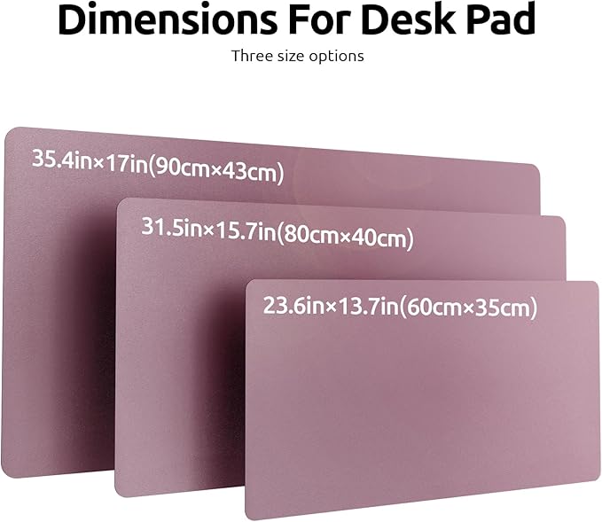 YSAGi Desk Pad, Desk Mat, Dual-Sided Desk Pad, 31.5" x 15.7" Laptop Leather Desk Pad Protector, Desk Blotter for Keyboard and Mouse, Waterproof Desk Writing Pad for Office and Home (Dark Pink+Pink)