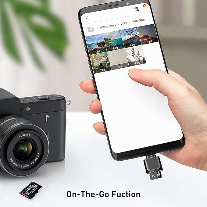 leizhan Type C Micro SD Card Reader with Keychain, USB C to Micro SD SDHC SDXC OTG Memory Reader, Type-C Card Reader Adapter Compatible for MacBook Windows Lixus Samsung Galaxy - Black
