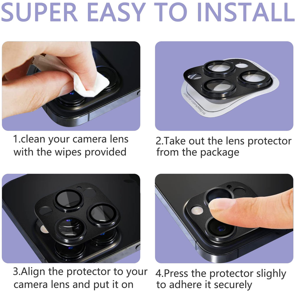 SHANG PIN JIA 2 Pack Camera Lens Protector for iPhone 13 Pro/13 Pro Max,[Not Easy to Breakn ] AR Tempered Glass Strong Adsorption Metal Camera Cover Screen-Silvery