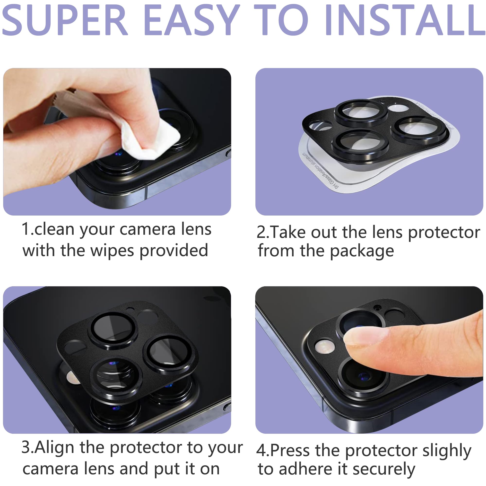 SHANG PIN JIA 2 Pack Camera Lens Protector for iPhone 13 Pro/13 Pro Max,[Not Easy to Breakn ] AR Tempered Glass Strong Adsorption Metal Camera Cover Screen-Silvery
