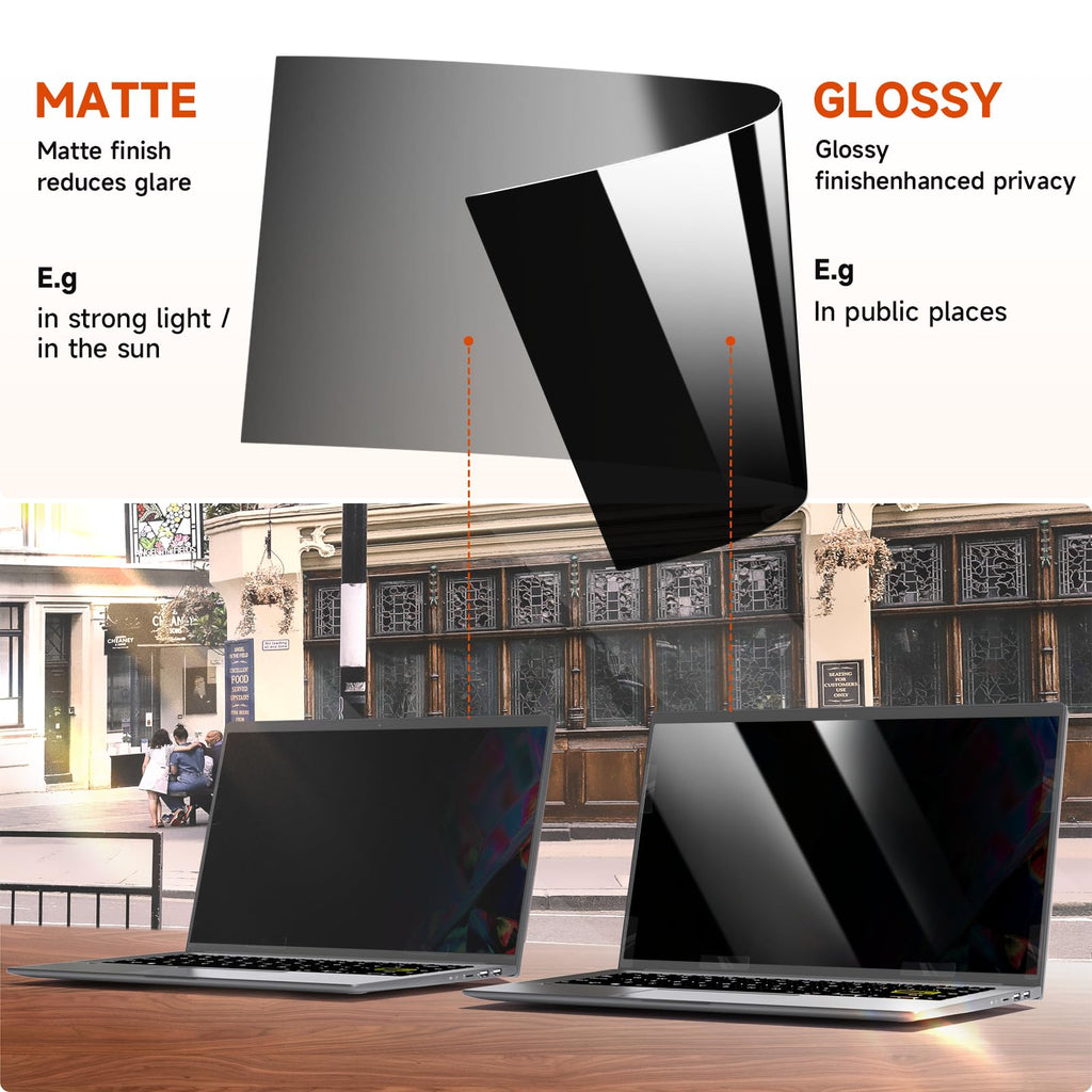 Mamol Laptop Privacy Screen 16 Inch, Compatible with Lenovo, HP, Dell, Acer, Asus, Thinkpad, Envy, Xps - 16:9 Aspect, Anti Blue Light Glare, Removable Privacy Shield, Anti-Scratch Screen Protector