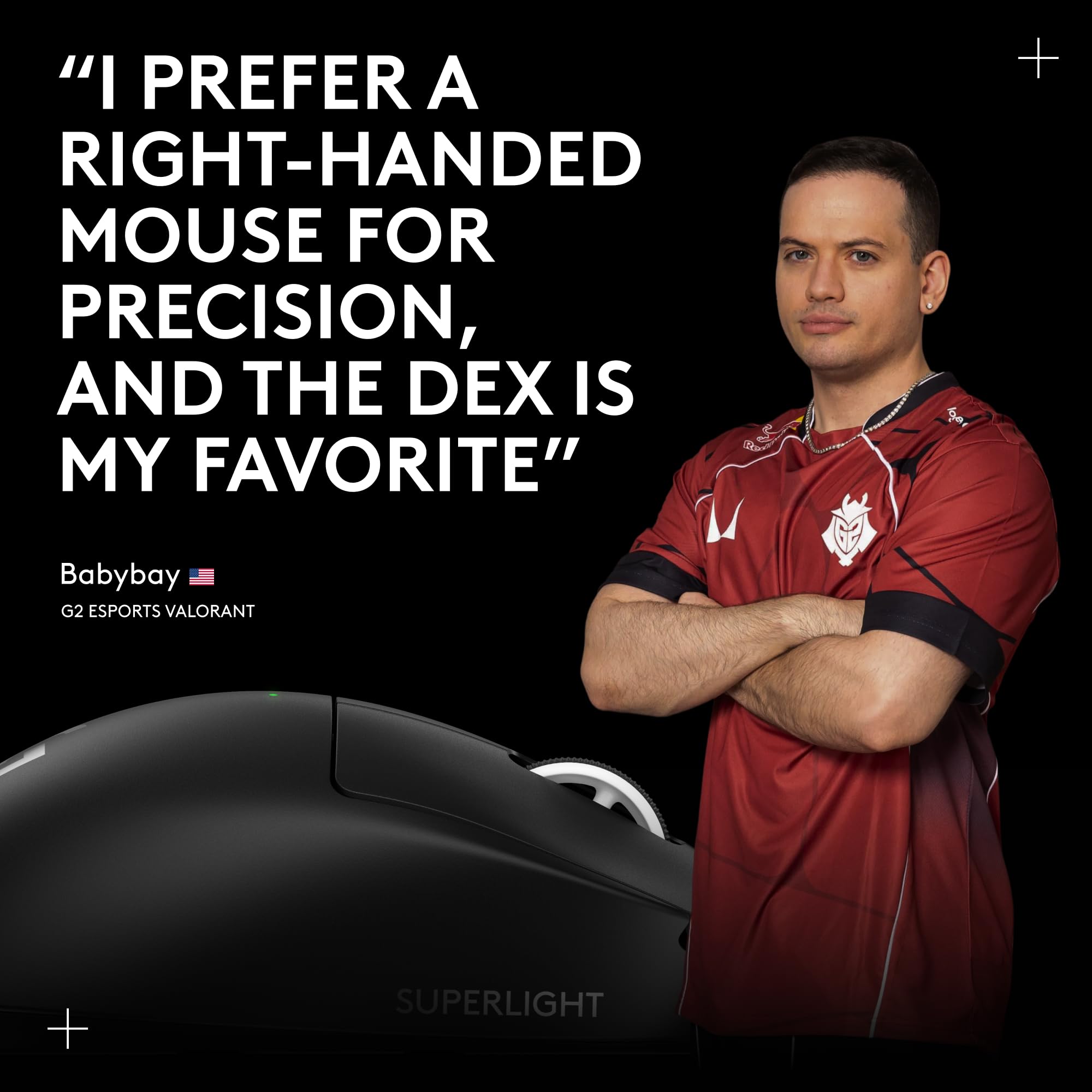 Logitech G PRO X Superlight 2 DEX Wireless Gaming Mouse - White