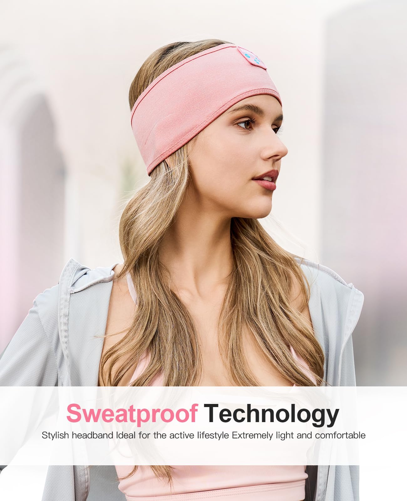 Perytong Sleep Headphones Headband- Bluetooth Sleeping Headphones with Built-in Stereo Speakers for Side Sleepers - Wireless Sports Headband Earphones - Unique Gifts for Men Women