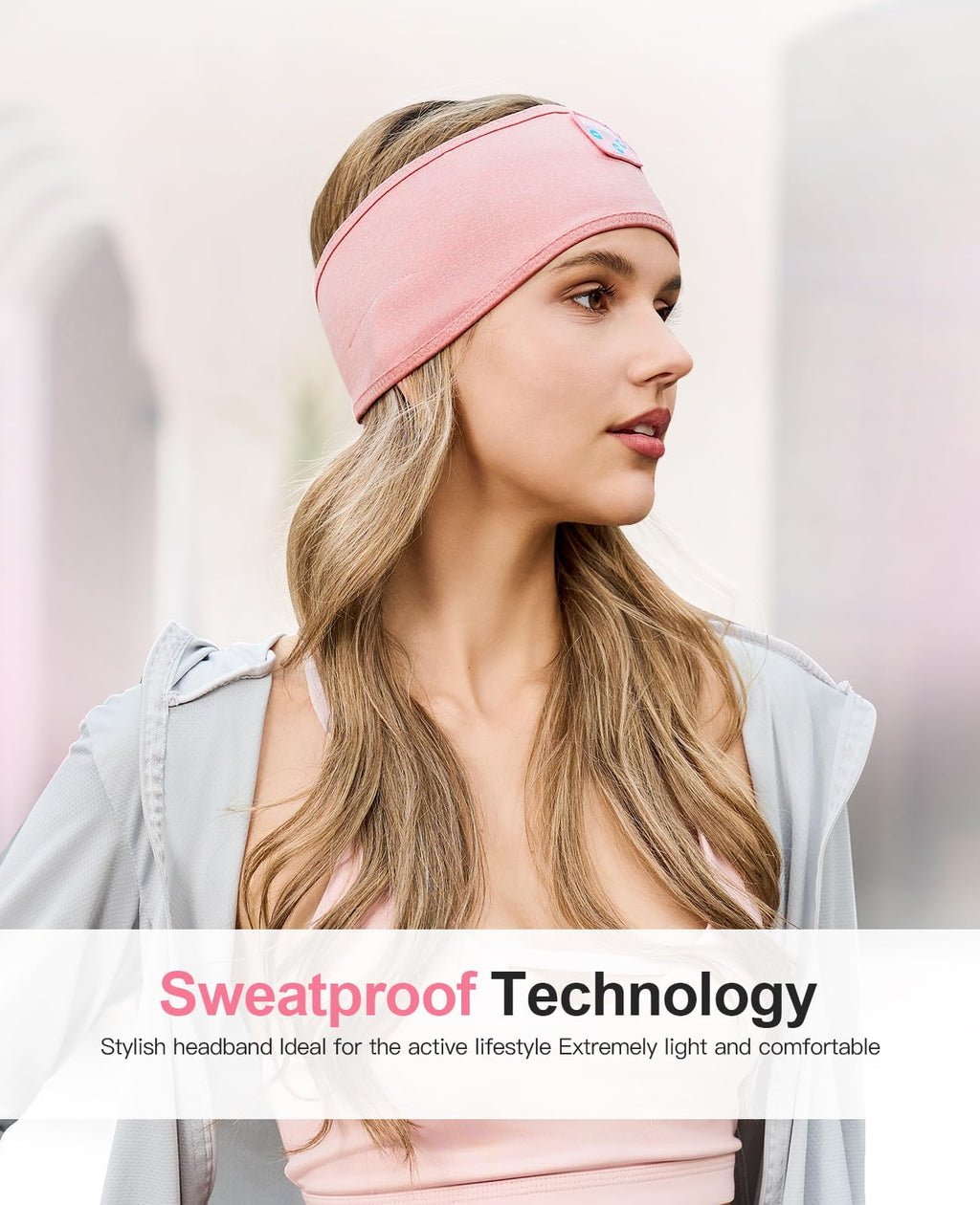 Perytong Sleep Headphones Headband- Bluetooth Sleeping Headphones with Built-in Stereo Speakers for Side Sleepers - Wireless Sports Headband Earphones - Unique Gifts for Men Women