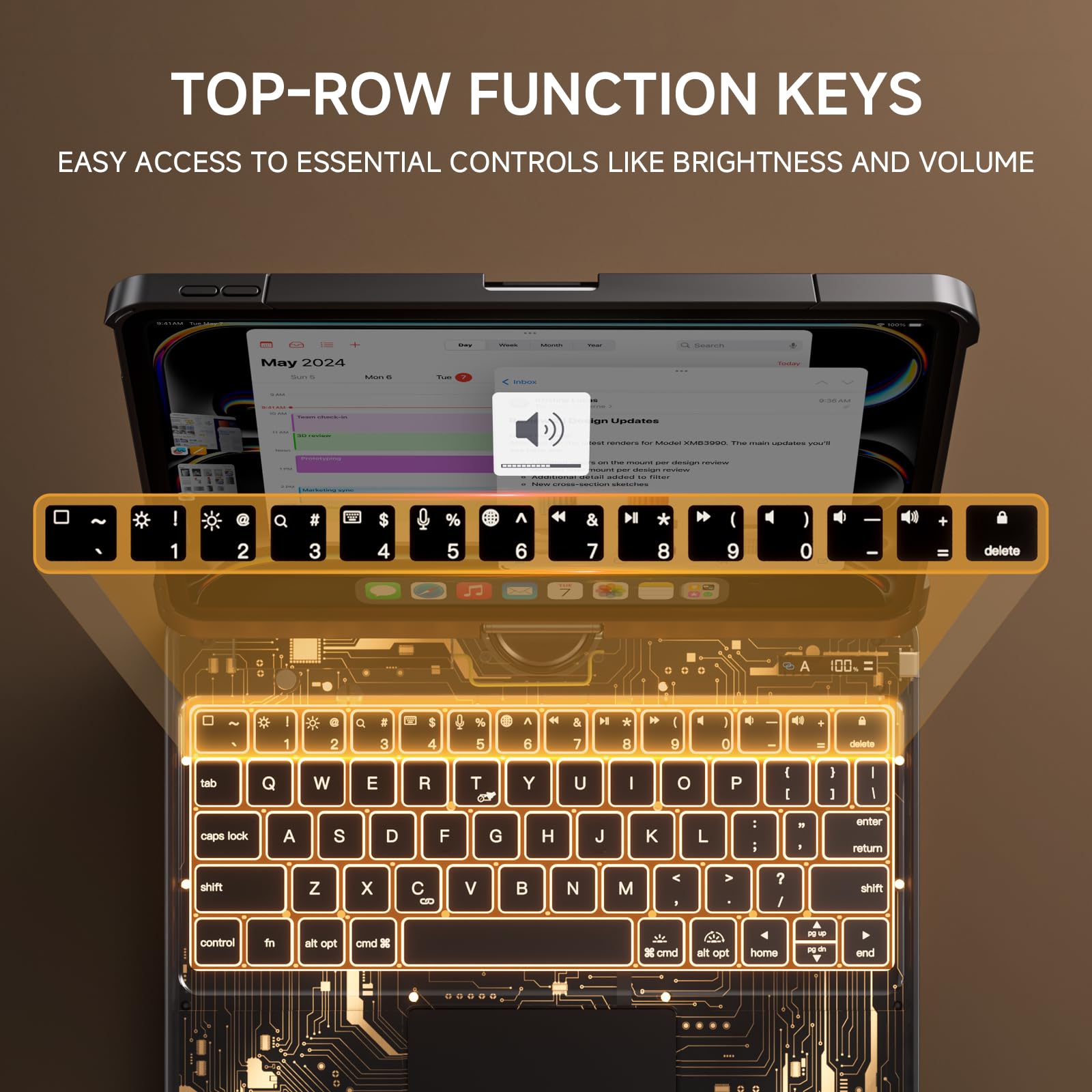 Tiaota Transparent Case with Keyboard for iPad Pro 11-inch (M5/M4, 2025/2024),with 7-Color Backlit Wireless Keyboard, 360°Rotatable Protective Case Multi-Touch Trackpad,with Shortcuts,Black