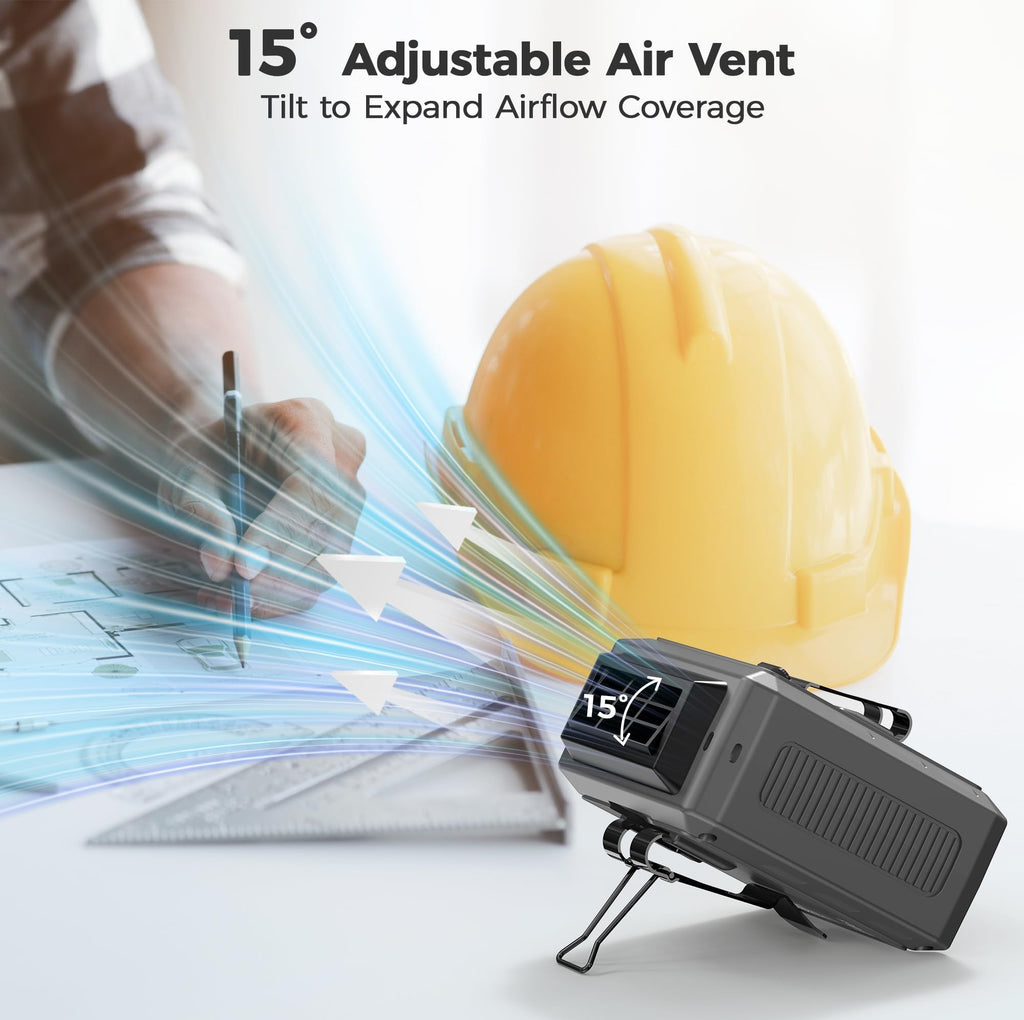 Portable Mini Waist Fan - Rechargeable Clip on Belt Wearable Body Fan, Max 25H Cooling, 3 Speeds 16000RPM Turbo Hands-Free Under-Shirt Neck Fan for Outdoor Jobsite Camping Traveling