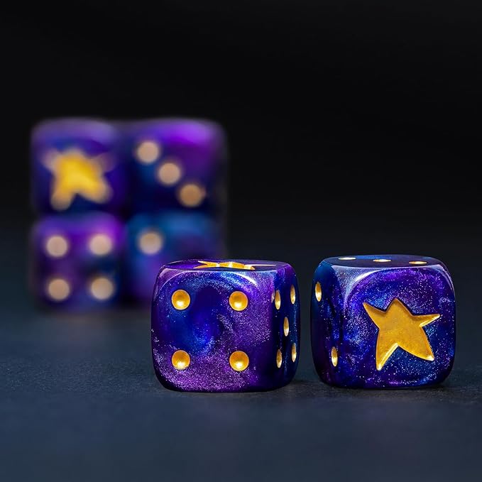 Cthulhu D6 Dice Set – 10 x 16mm Resin Dice with Elder Sign on Six | Classic Pips | Lovecraft Horror Themed Dice for Wargames, TTRPG, Board Games, DND, Call of Cthulhu