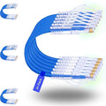 Rapink Patch Cables Cat6/ Cat6a 1ft (24 Pack) Slim, Cat6a Ethernet Patch Cable 10G Support, Snagless Cat 6 Patch Cable for Patch Panel to Switch, Flexiable Cat6 Ethernet Cable Blue
